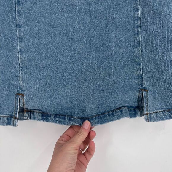 J. Galt Women's Cotton Blend Stretch Denim Mini Skirt Light Blue Size Small - Picture 6 of 6